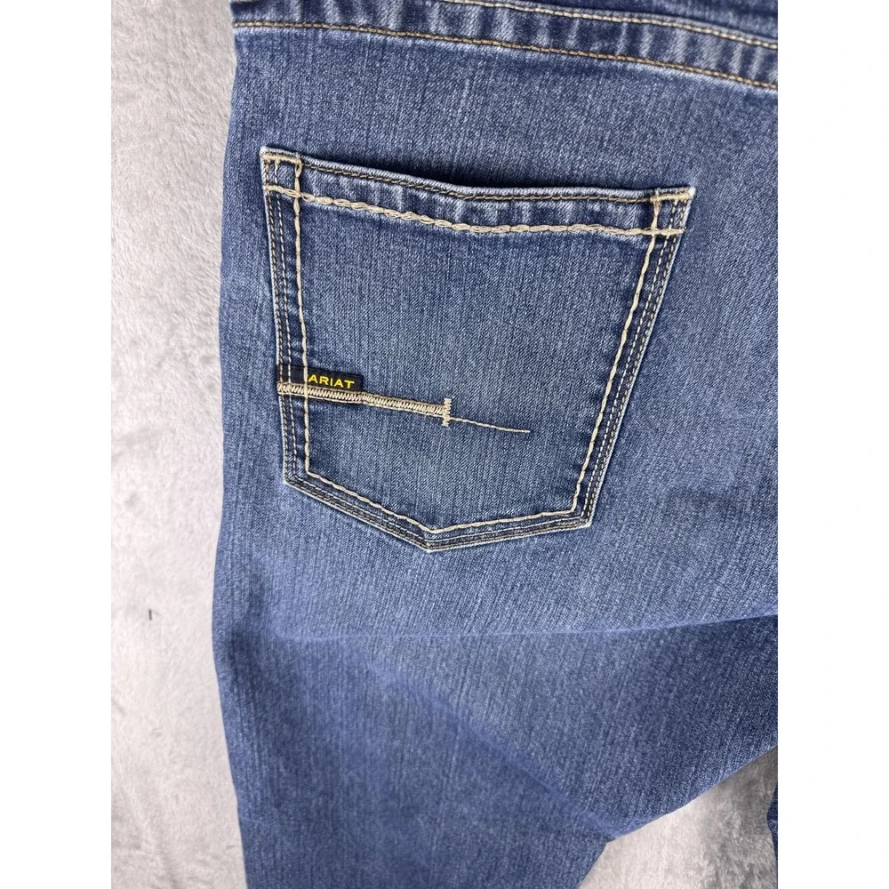 Ariat Rebar M5 Jeans Mens 44x34 Blue Medium Wash Straight Leg Denim Pants